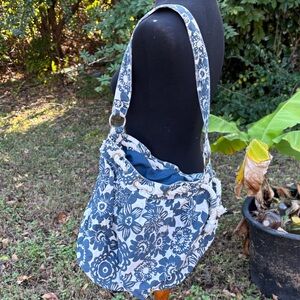 Aeropostale Navy Floral Shoulder Bag